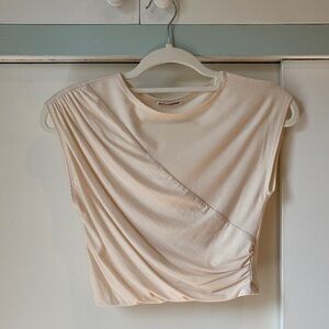 Reformation Cream Draped Crop Top